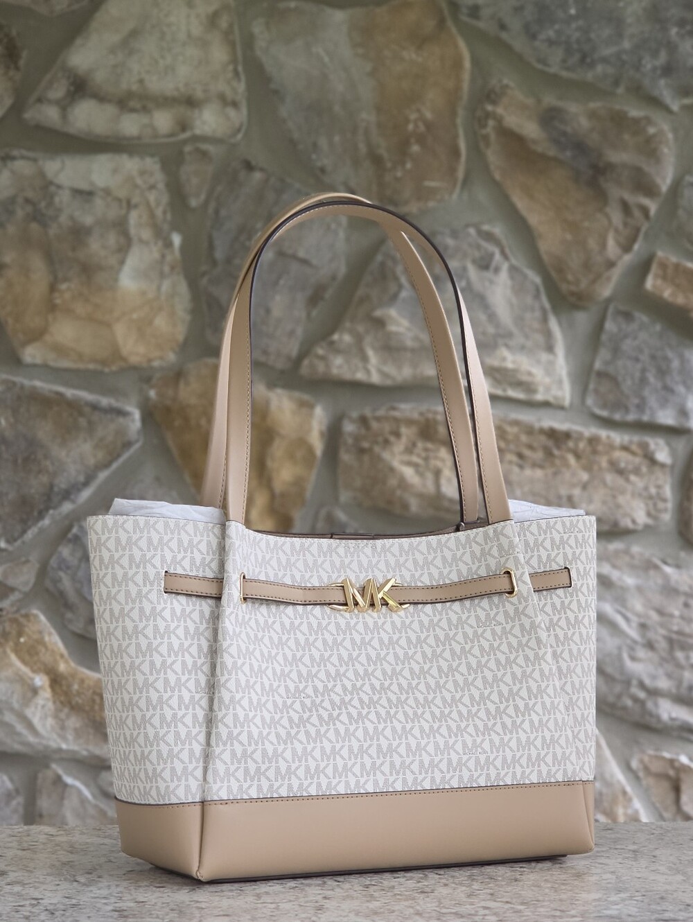 Michael Kors Reed Logo Large Belted Tote Bag